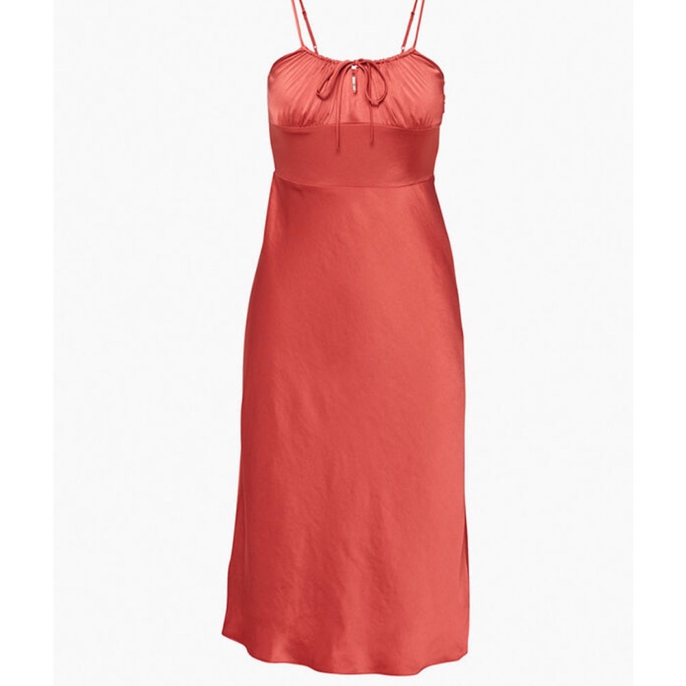 Aritzia Wilfred Bellow Midi dress - size 6 - rosy red